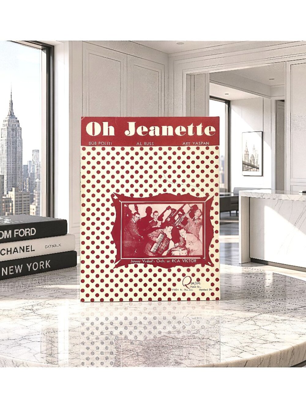 Vintage Oh Jeanette Sheet Music Johnny Vadnal Orchestra RCA Victor 9x12
